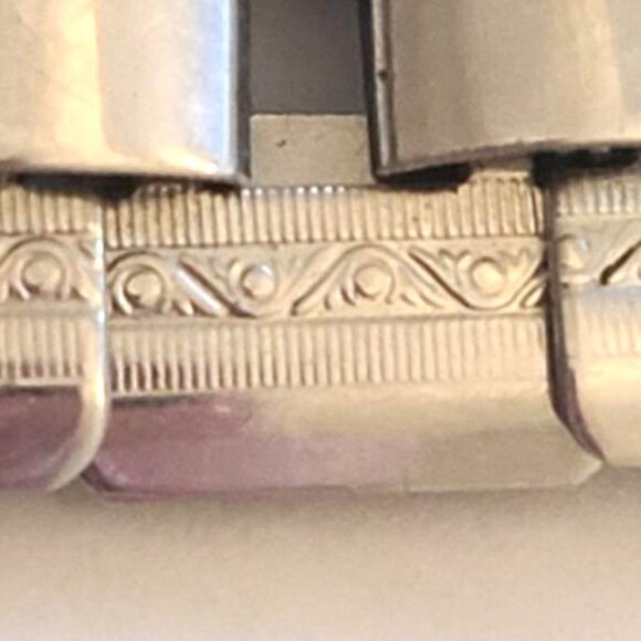 Coro Wide Link Chain Bracelet Silver Tone Signed Vintage - Picture 5 of 5